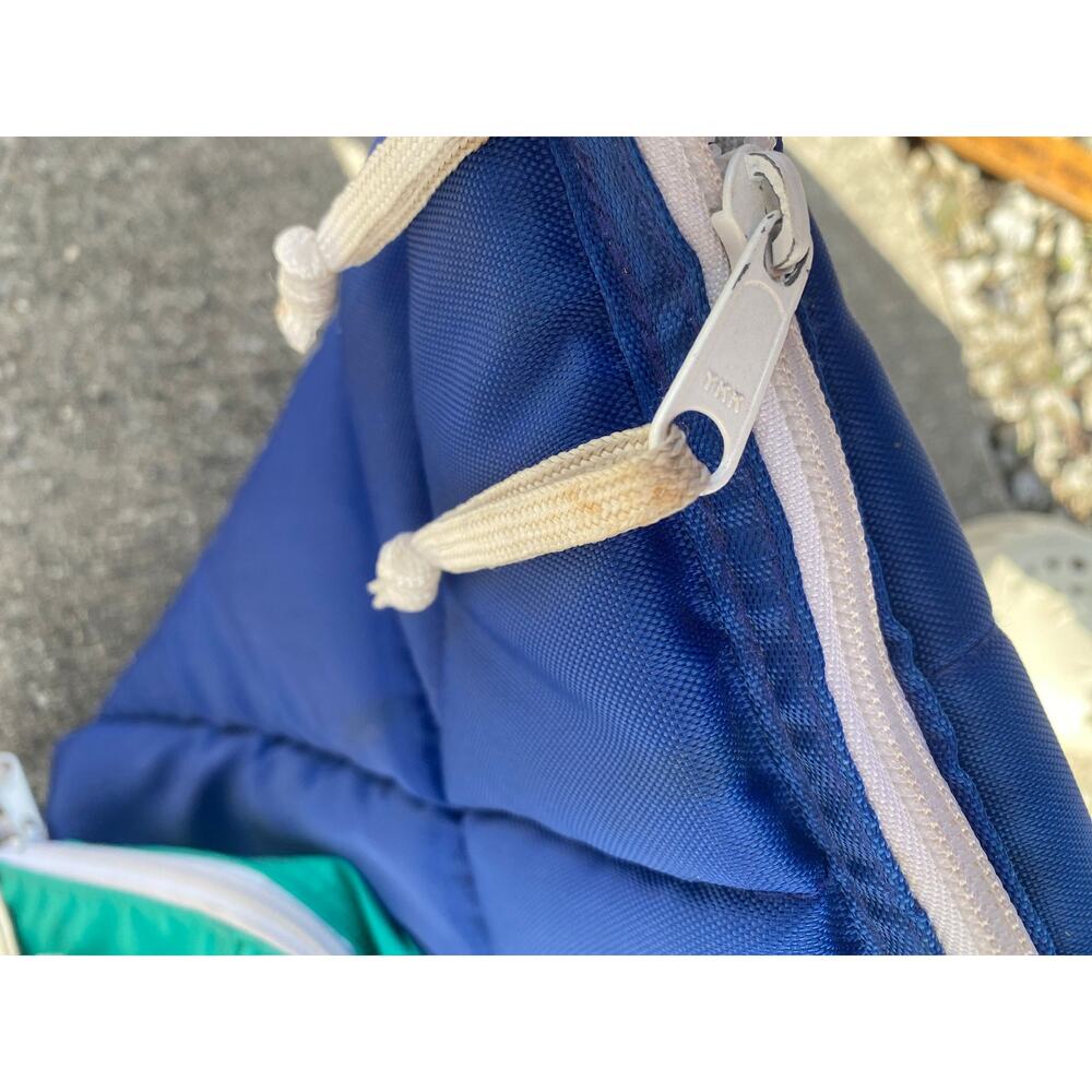 Vtg 90s Eddie Bauer Spell Out Color Block Insulated Beach Cooler Bag Blue NWT - Picture 8 of 9